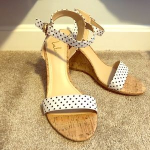 Lulu's Polka Dot Wedge Sandals